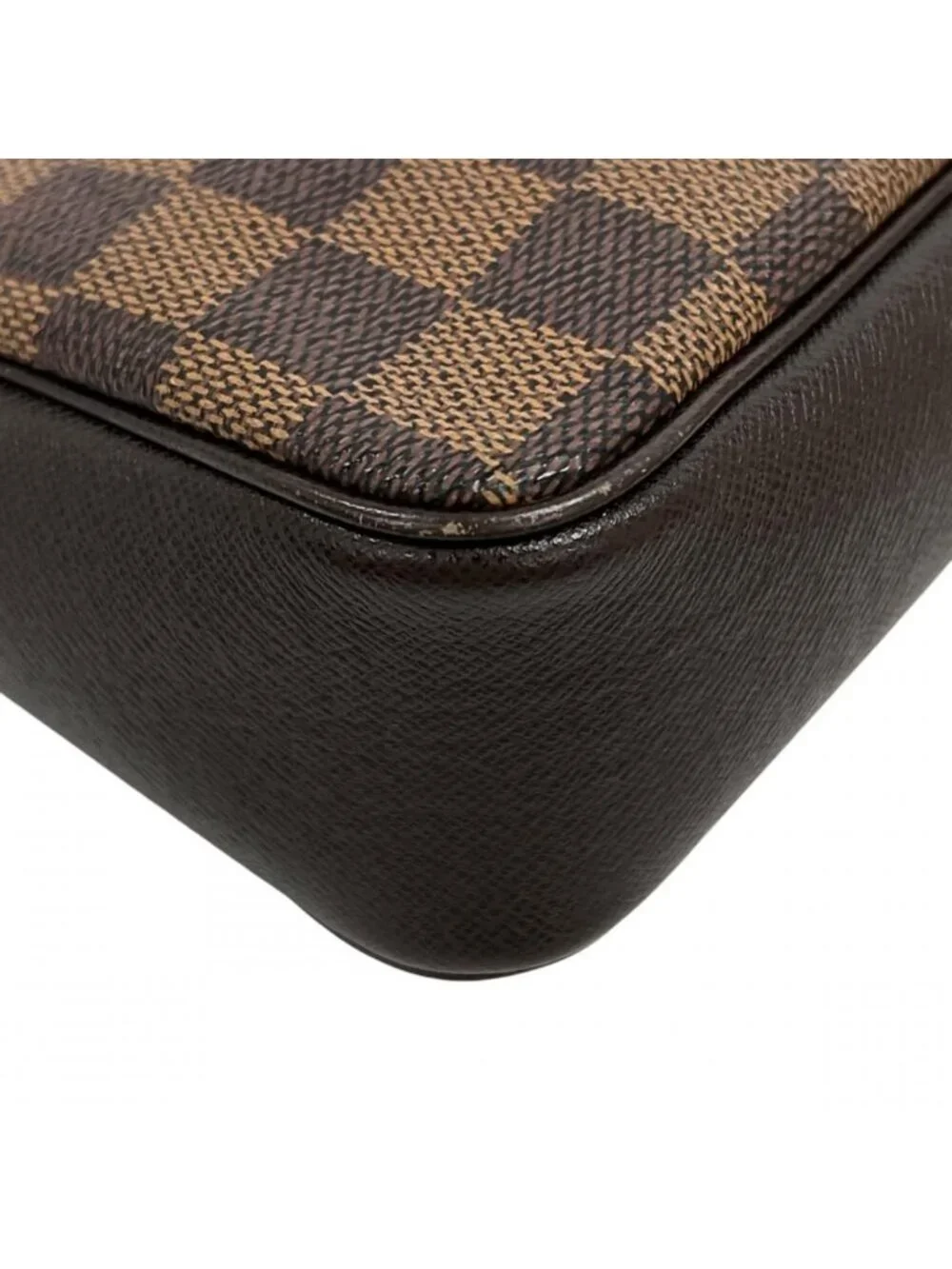 Louis Vuitton Handbag Trousse Makeup Pouch Damier Canvas Brown Gold